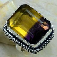 Ame 564b bague t60 ametrine citrine amethyste achat vente bijou monture argent 925