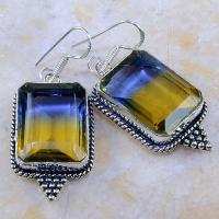 Ame 579a boucles pendants oreilles ametrine citrine amethyste bolivie achat vente bijou argent 925