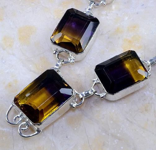 Ame 580b collier parure sautoir ametrine bolivie citrine amethyste achat vente bijou argent 925