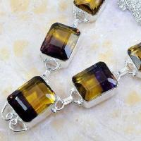 Ame 583b collier parure sautoir ametrine bolivie citrine amethyste achat vente bijou argent 925