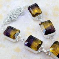 Ame 583c collier parure sautoir ametrine bolivie citrine amethyste achat vente bijou argent 925