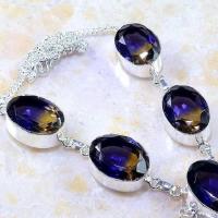 Ame 590c collier parure sautoir ametrine bolivie citrine amethyste achat vente bijou argent 925