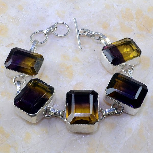 Ame 611a bracelet ametrine citrine amethyste bolivie achat vente bijou monture argent 925