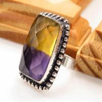 Ame 695b bague t56 ametrine citrine amethyste achat vente bijou monture argent 926