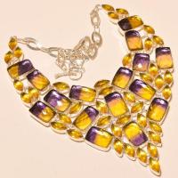 Ame 704a collier parure sautoir ametrine bolivie citrine achat vente bijou argent 925