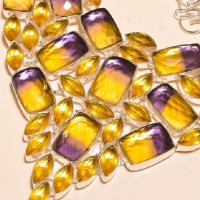 Ame 704b collier parure sautoir ametrine bolivie citrine achat vente bijou argent 925