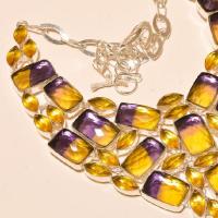 Ame 704c collier parure sautoir ametrine bolivie citrine achat vente bijou argent 925