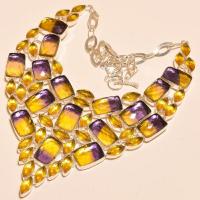 Ame 704f collier parure sautoir ametrine bolivie citrine achat vente bijou argent 925