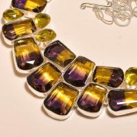 Ame 715b collier parure sautoir ametrine citrine gemme mineraux achat vente bijou argent 925