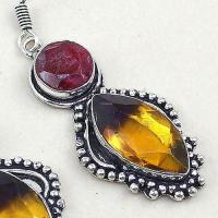 Ame 771e boucles pendants oreilles ametrine rubis achat vente bijou argent 925