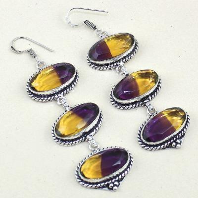 Ame 772a boucles pendants oreilles ametrine rubis achat vente bijou argent 925