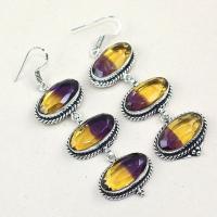 Ame 772d boucles pendants oreilles ametrine rubis achat vente bijou argent 925