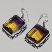 Ame 790b boucles pendants oreilles ametrine citrine achat vente bijou argent 925