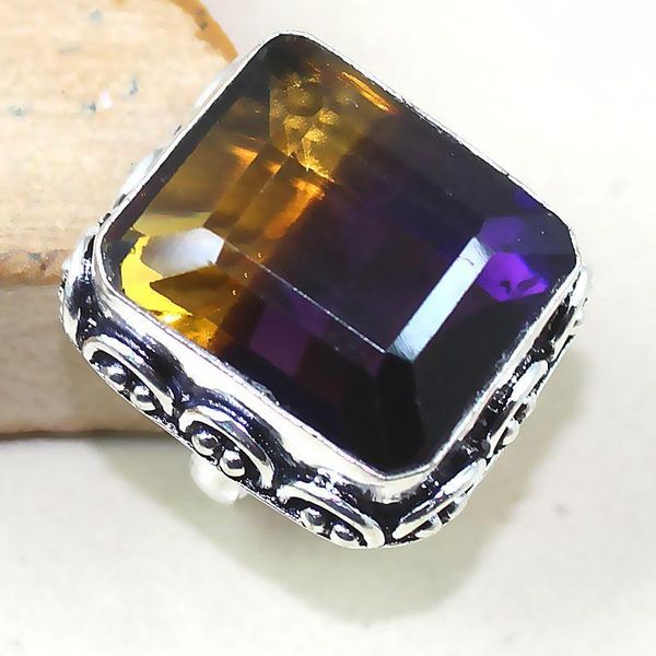 Ame 817b bague t55 ametrine amethyste citrine achat vente bijou monture argent 925