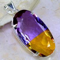 Ame 823a pendentif pendant ametrine pierre gemme lithotherapie reiki achat vente mineraux