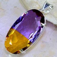 Ame 823b pendentif pendant ametrine pierre gemme lithotherapie reiki achat vente mineraux