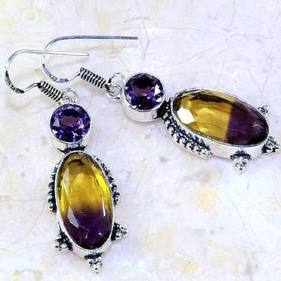 Ame 855a boucles oreilles pendant ametrine amethyste reiki achat vente mineraux 2