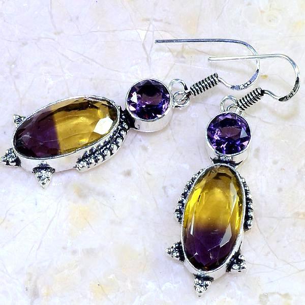 Ame 855b boucles oreilles pendant ametrine amethyste reiki achat vente mineraux 2