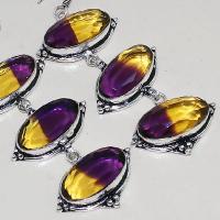 Ame 860a boucles oreilles pendant ametrine amethyste reiki achat vente mineraux