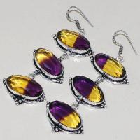 Ame 860c boucles oreilles pendant ametrine amethyste reiki achat vente mineraux