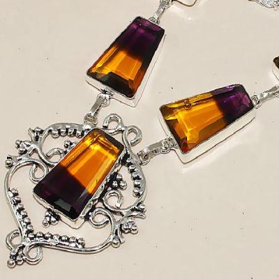 Ame 867b collier sautoir parure ametrine bolivie achat vente bijou monture argent 925