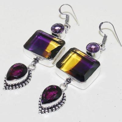 Ame 916a boucles oreilles ametrine mauve or amethyste achat vente bijou argent 925 1