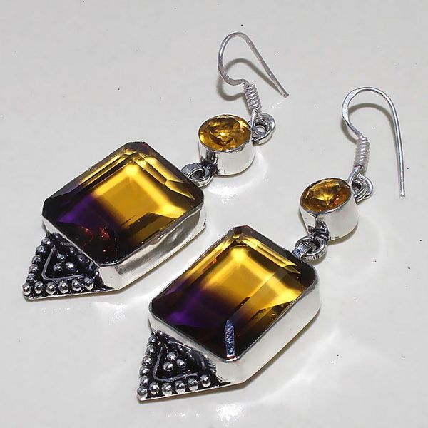 Ame 917a boucles oreilles ametrine mauve or citrine achat vente bijou argent 925 1