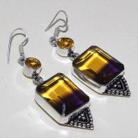 Ame 917c boucles oreilles ametrine mauve or citrine achat vente bijou argent 925