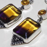 Ame 917d boucles oreilles ametrine mauve or citrine achat vente bijou argent 925