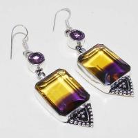 Ame 918a boucles oreilles ametrine mauve or amethyste achat vente bijou argent 925 2