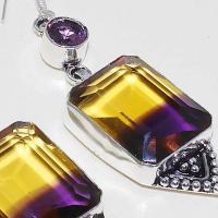 Ame 918b boucles oreilles ametrine mauve or amethyste achat vente bijou argent 926