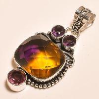 Ame 933g pendentif ametrine amethyste pierre taillee achat vente bijou argent 925