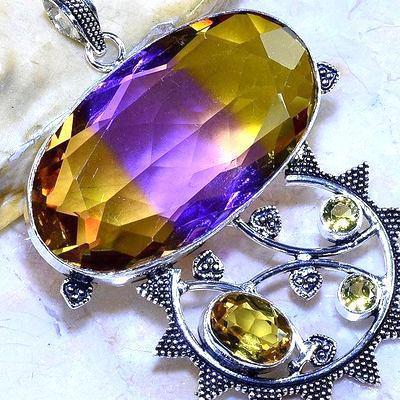 Ame 981c pendentif pendant grand 30x62mm ametrine bolivie achat vente bijou argent 926