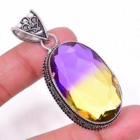 Ame 991a pendentif pendant 22x35mm 18gr ametrine bolivie mauve or achat vente bijou argent 925