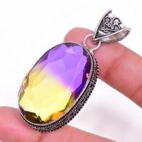 Ame 991b pendentif pendant 22x35mm 18gr ametrine bolivie mauve or achat vente bijou argent 925