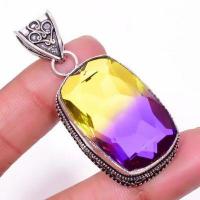 Ame 993a pendentif pendant 20x30mm 17gr ametrine bolivie mauve or achat vente bijou argent 925