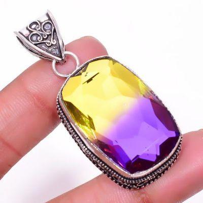 Ame 993c pendentif pendant 20x30mm 17gr ametrine bolivie mauve or achat vente bijou argent 925