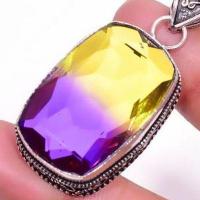 Ame 993c pendentif pendant 20x30mm 17gr ametrine bolivie mauve or achat vente bijou argent 925