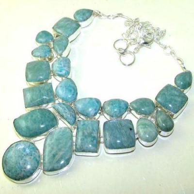 Amz 002a collier parure 22xamazonite 124gr achat vente bijou argent 926