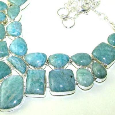 Amz 002a collier parure 22xamazonite 124gr achat vente bijou argent 926