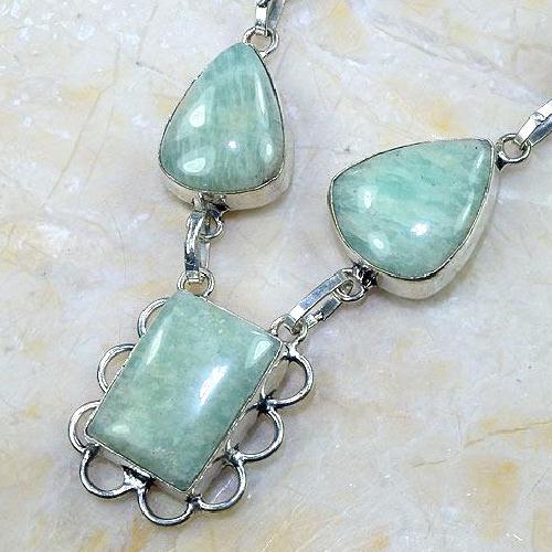 Amz 018b collier parure sautoir amazonite achat vente bijou argent 925