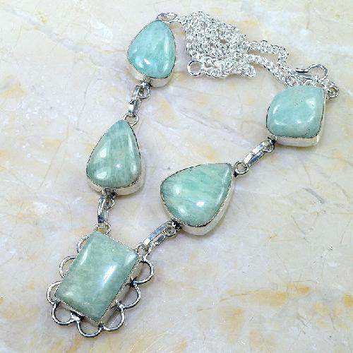 Amz 018d collier parure sautoir amazonite achat vente bijou argent 925