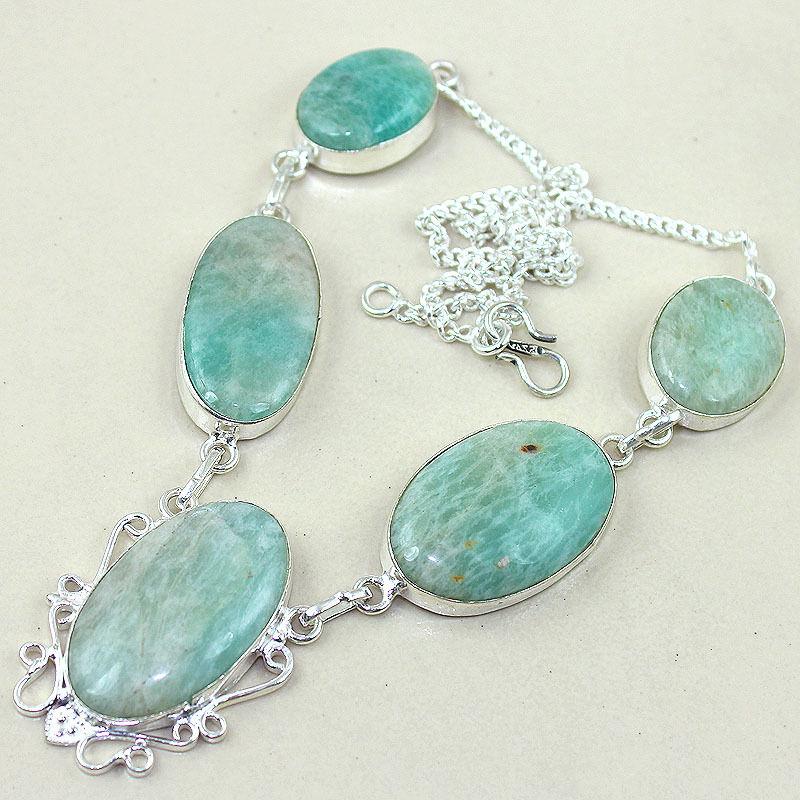 Amz 042d collier parure sautoir amazonite achat vente bijou argent 925
