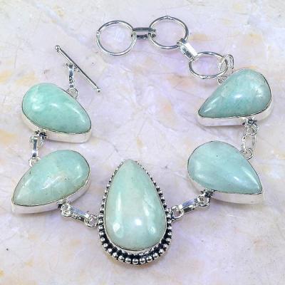 Amz 047b bracelet amazonite achat vente bijou lithotherapie argent 925