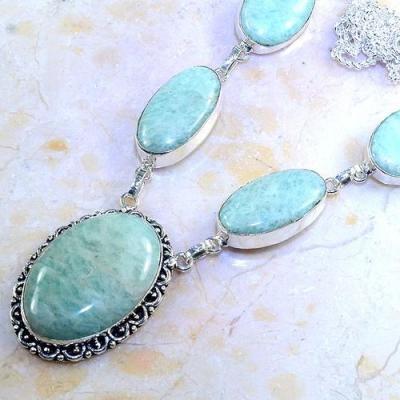 Amz 053b collier parure sautoir amazonite achat vente bijou argent 925