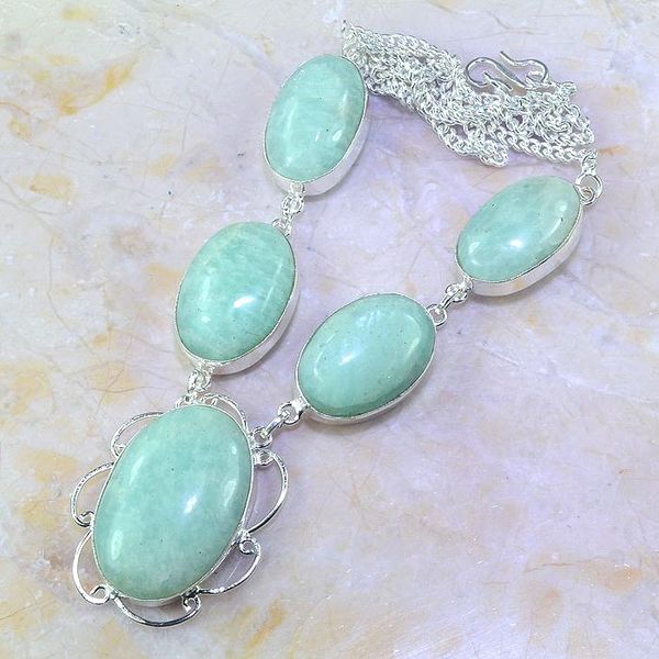 Amz 070d collier parure sautoir amazonite achat vente bijou argent 925