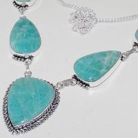 Amz 102b collier parure sautoir amazonite achat vente bijou argent 925