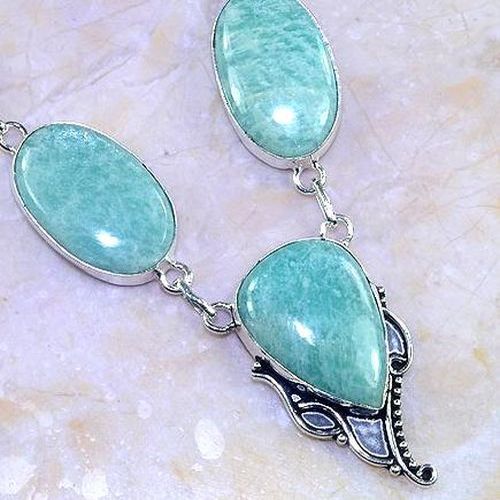 Amz 111c collier parure sautoir amazonite achat vente bijou argent 925