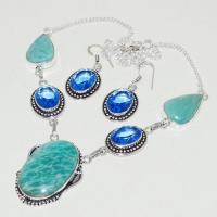 Amz 125d collier boucles oreilles amazonite topaze achat bijou argent 925