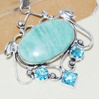 Amz 133c pendentif pendant amazonite aigue marine 21gr achat bijou argent 925